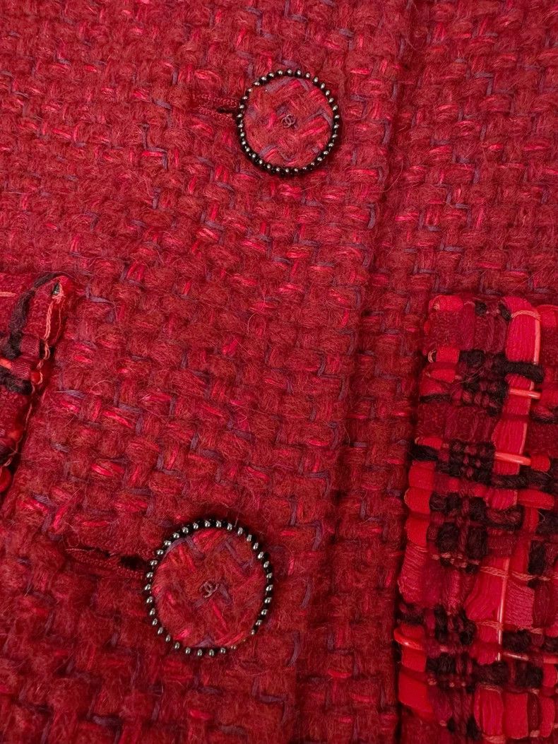Chanel Classic Red Woven Jacket by Chanel Size S / US 4 / IT 40 - 3 Thumbnail