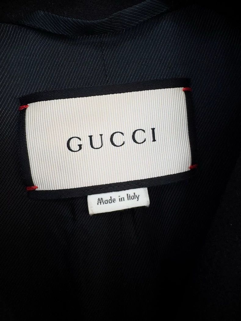 Gucci Gucci Black Wool Coat with Pearl Buttons Size M / US 6-8 / IT 42-44 - 3 Thumbnail