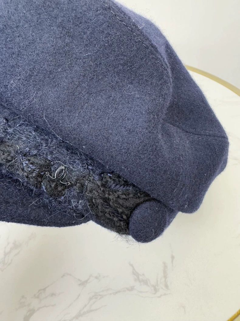 Chanel Chanel Newsboy Cap in Navy Blue Size ONE SIZE - 3 Thumbnail