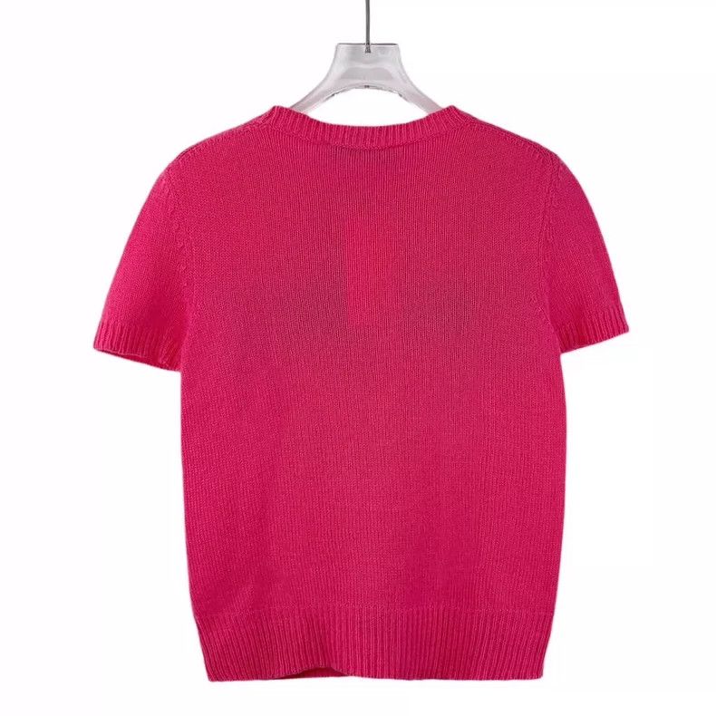 Dior Christian Dior Pink Short Sleeve Knit Top Size XS / US 0-2 / IT 36-38 - 2 Thumbnail
