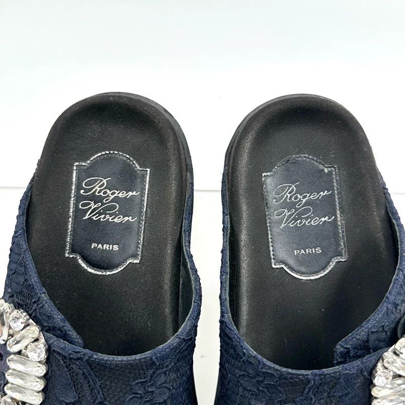 Roger Vivier Roger Vivier Lace Flat Slip-On Sandals Size US 5 / IT 35 - 6 Thumbnail