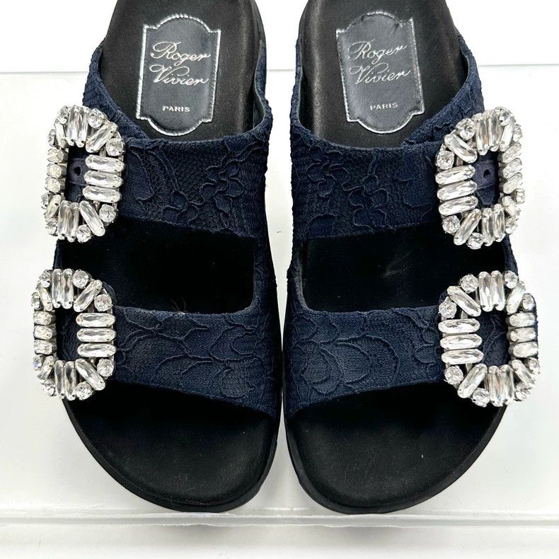 Roger Vivier Roger Vivier Lace Flat Slip-On Sandals Size US 5 / IT 35 - 5 Thumbnail