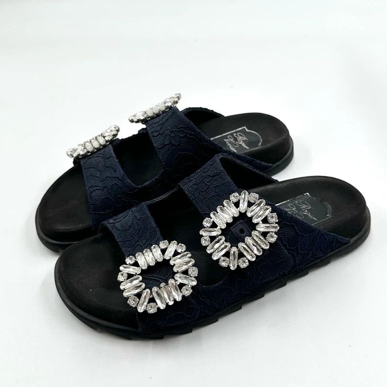 Roger Vivier Roger Vivier Lace Flat Slip-On Sandals Size US 5 / IT 35 - 2 Thumbnail