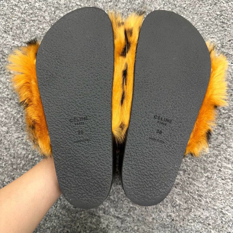 Celine Celine Leopard Print Fur Slide Sandals Size US 6 / IT 36 - 4 Thumbnail