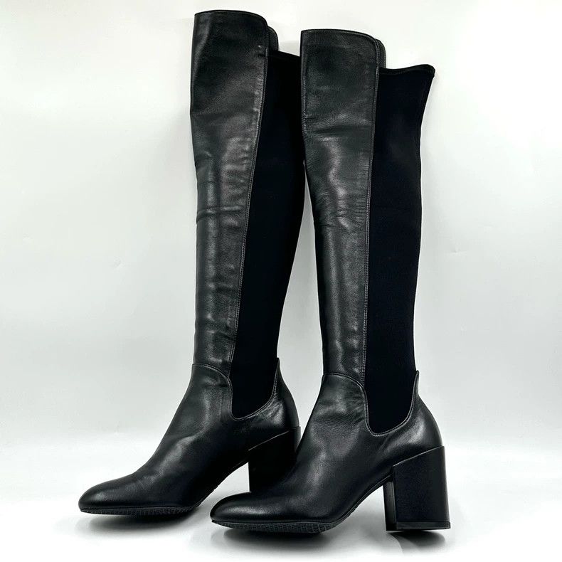 Stuart Weitzman Stuart Weitzman Black Leather Knee High Boots Size US 5 / IT 35 - 2 Thumbnail