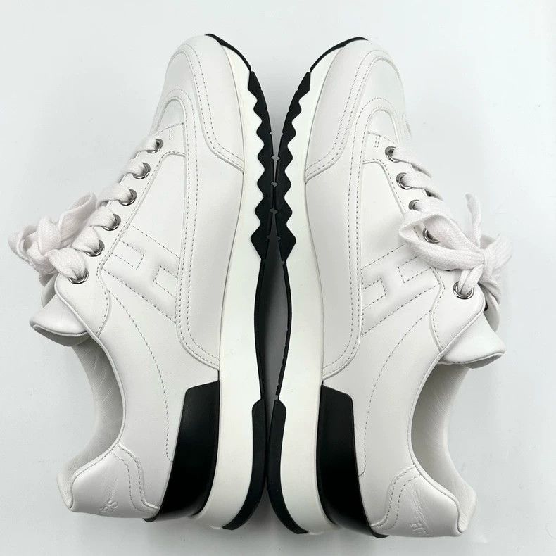 Hermes Hermes White Leather Trail Sneakers Size 36 Size US 6 / IT 36 - 7 Thumbnail