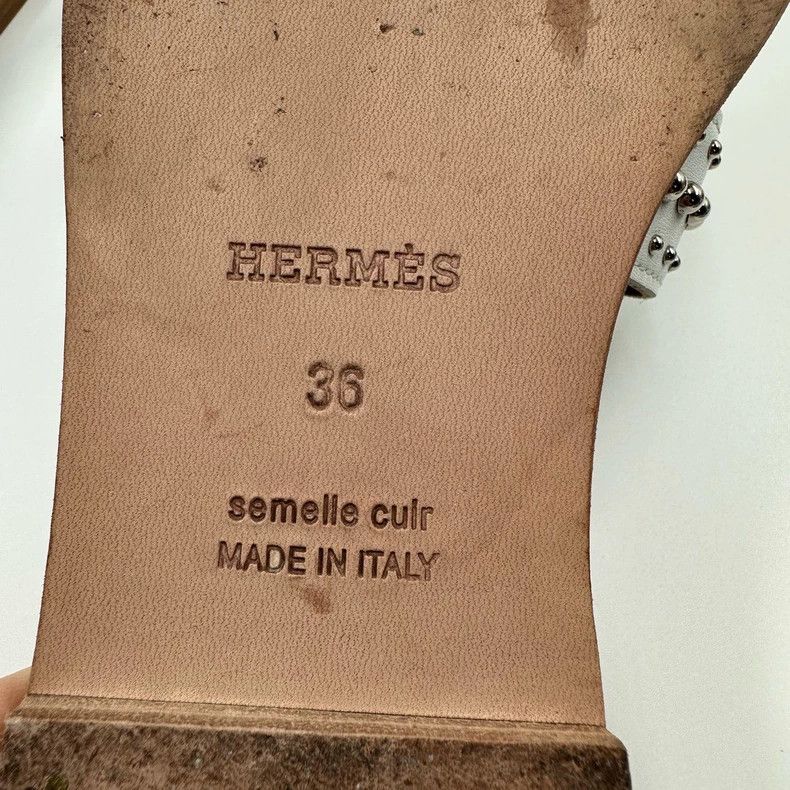 Hermes Hermes White and Brown H Sandals Size US 6 / IT 36 - 5 Thumbnail