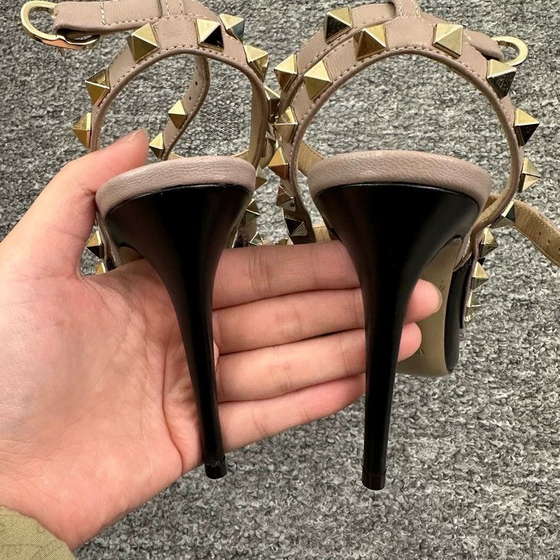 Valentino Valentino Black Strappy High Heels with Studs Size US 6 / IT 36 - 5 Thumbnail