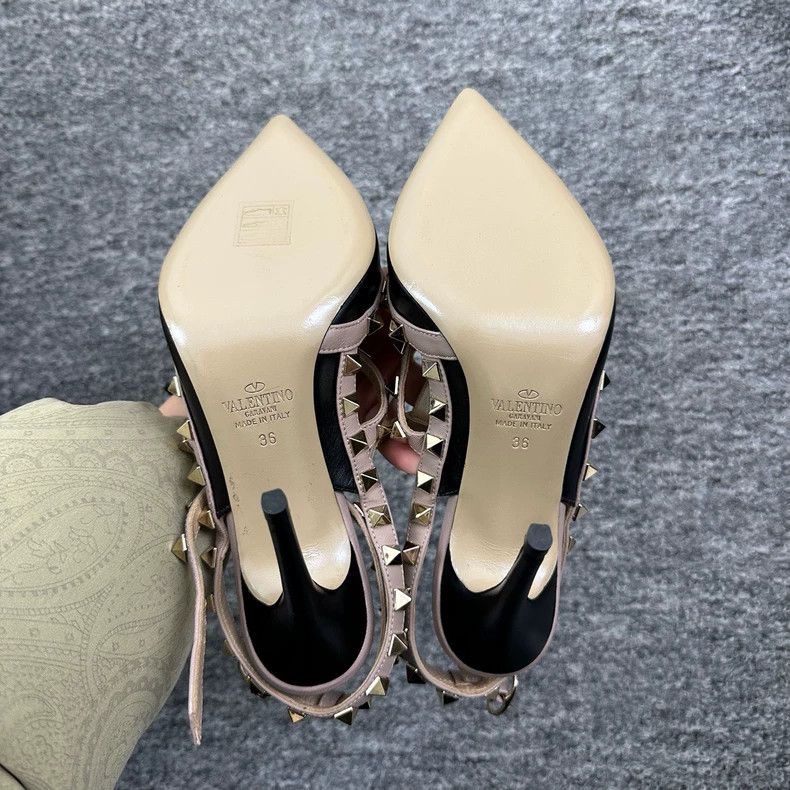 Valentino Valentino Black Strappy High Heels with Studs Size US 6 / IT 36 - 4 Thumbnail