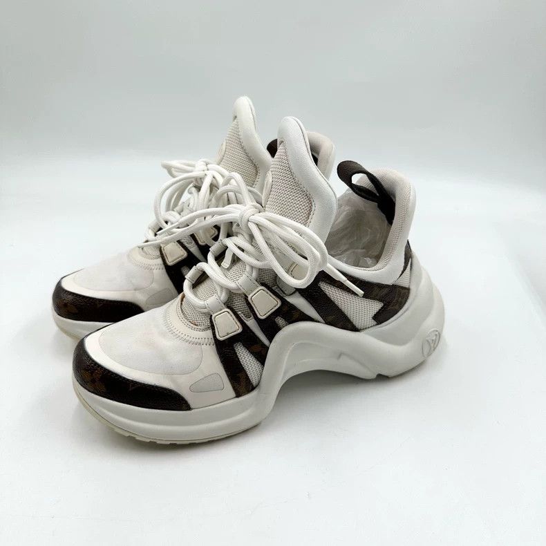 Louis Vuitton Louis Vuitton White Brown Dad Sneakers Size US 6 / IT 36 - 2 Thumbnail