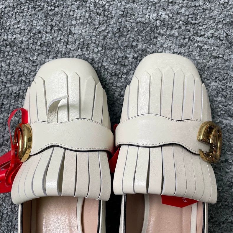 Gucci Gucci White Chunky Heels with Fringe Size US 6 / IT 36 - 3 Thumbnail