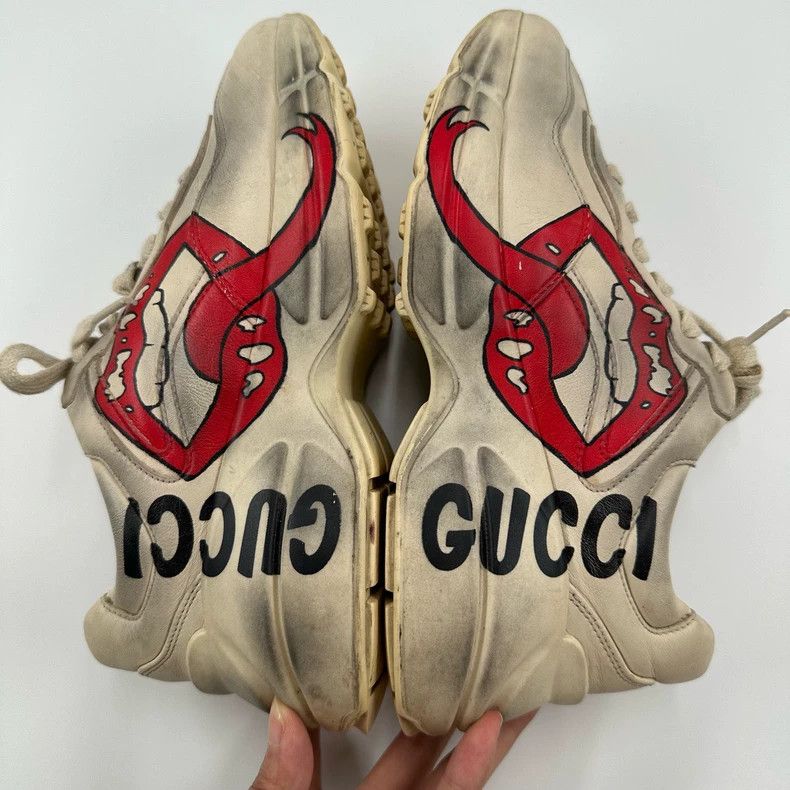Gucci Gucci Vintage Red Lip Dad Sneakers Size US 5 / IT 35 - 6 Thumbnail