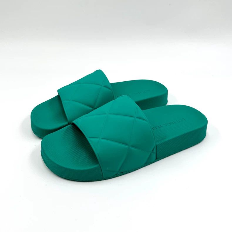 Bottega Veneta Bottega Veneta Green Rubber Slide Sandals Size US 6 / IT 36 - 2 Thumbnail