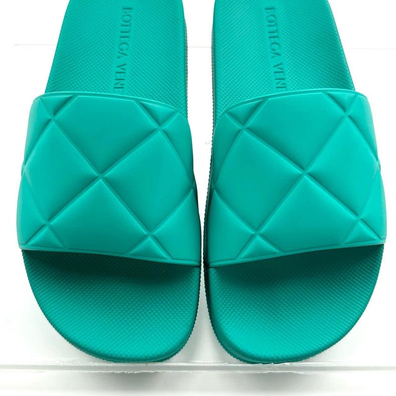 Bottega Veneta Bottega Veneta Green Rubber Slide Sandals Size US 6 / IT 36 - 5 Thumbnail