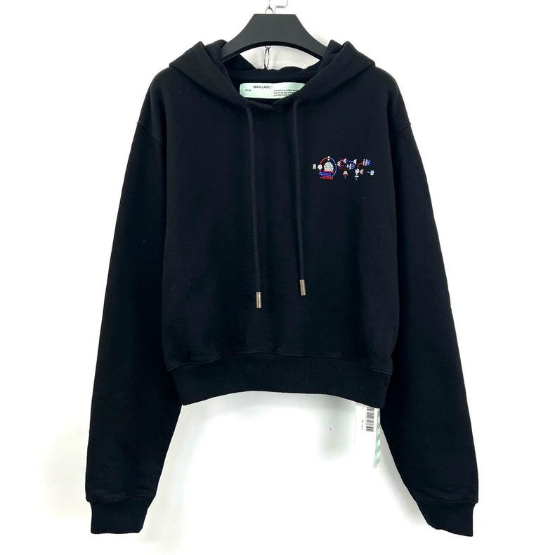 Off-White Off-White Black Hooded Sweatshirt with Colorful Design Size S / US 4 / IT 40 - 2 Thumbnail
