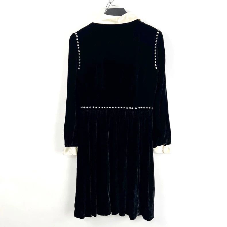 Prada Miumiu Black Velvet Dress with Studs Size S / US 4 / IT 40 - 3 Thumbnail