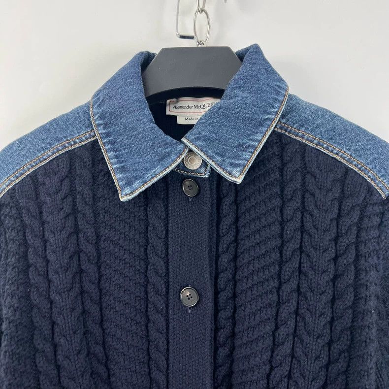Alexander McQueen Alexander McQueen Knit and Denim Jacket Size S / US 4 / IT 40 - 5 Thumbnail