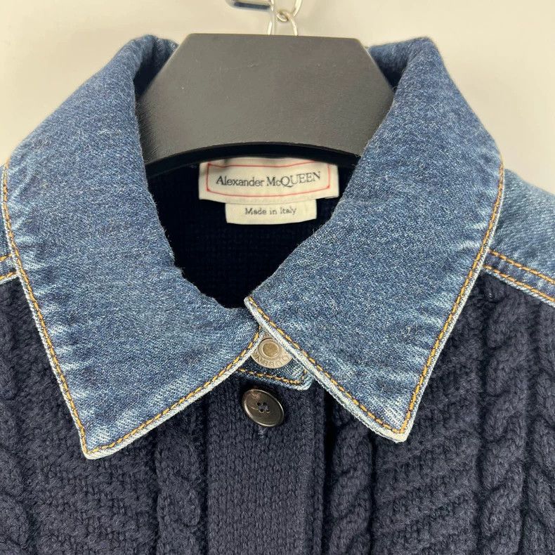Alexander McQueen Alexander McQueen Knit and Denim Jacket Size S / US 4 / IT 40 - 4 Thumbnail