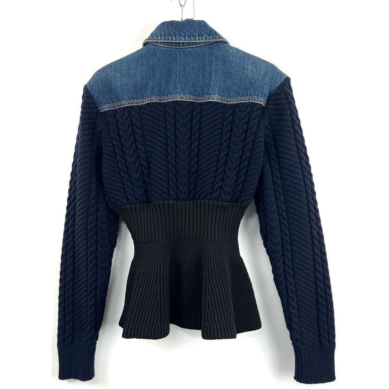 Alexander McQueen Alexander McQueen Knit and Denim Jacket Size S / US 4 / IT 40 - 3 Thumbnail