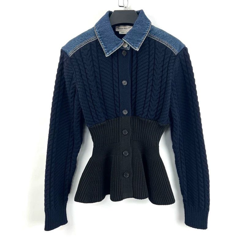 Alexander McQueen Alexander McQueen Knit and Denim Jacket Size S / US 4 / IT 40 - 2 Thumbnail