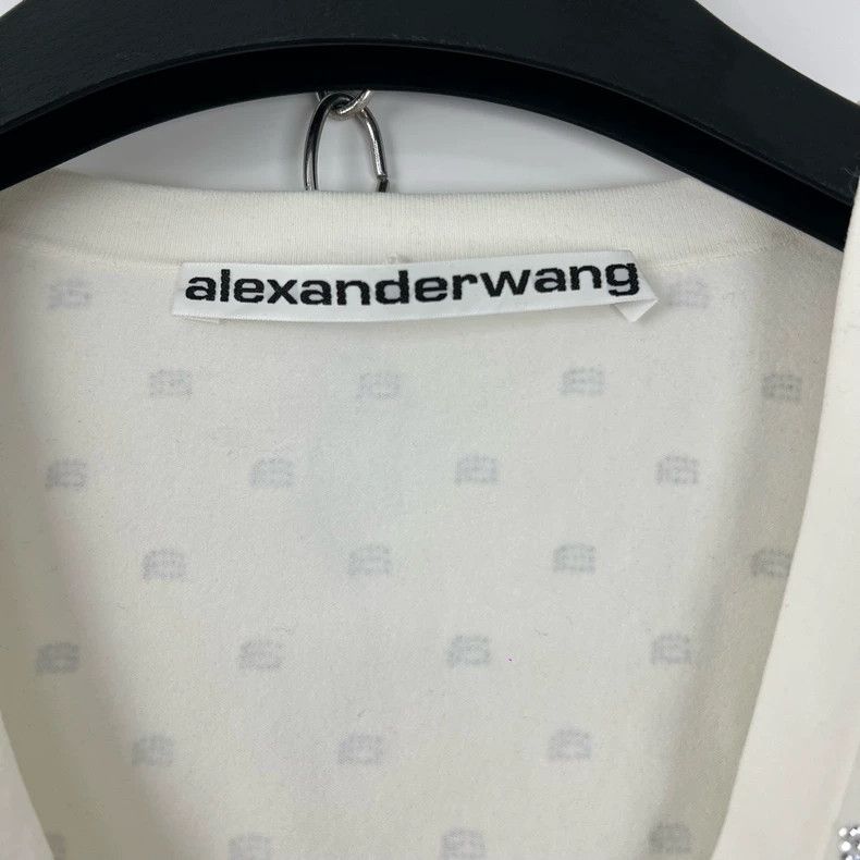 Alexander Wang Alexander Wang White Short Top with Rhinestones Size S / US 4 / IT 40 - 5 Thumbnail