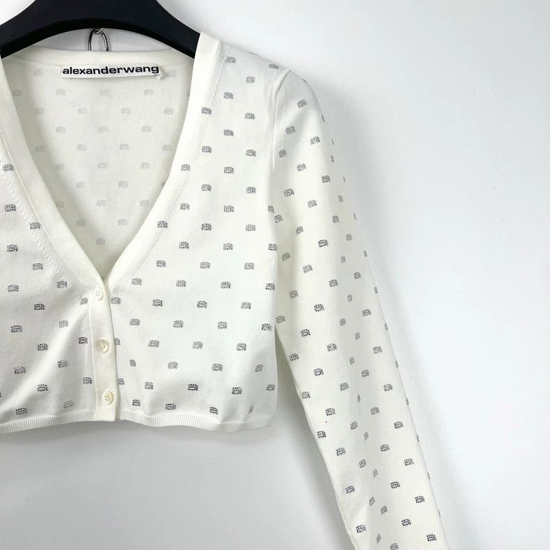 Alexander Wang Alexander Wang White Short Top with Rhinestones Size S / US 4 / IT 40 - 2 Thumbnail