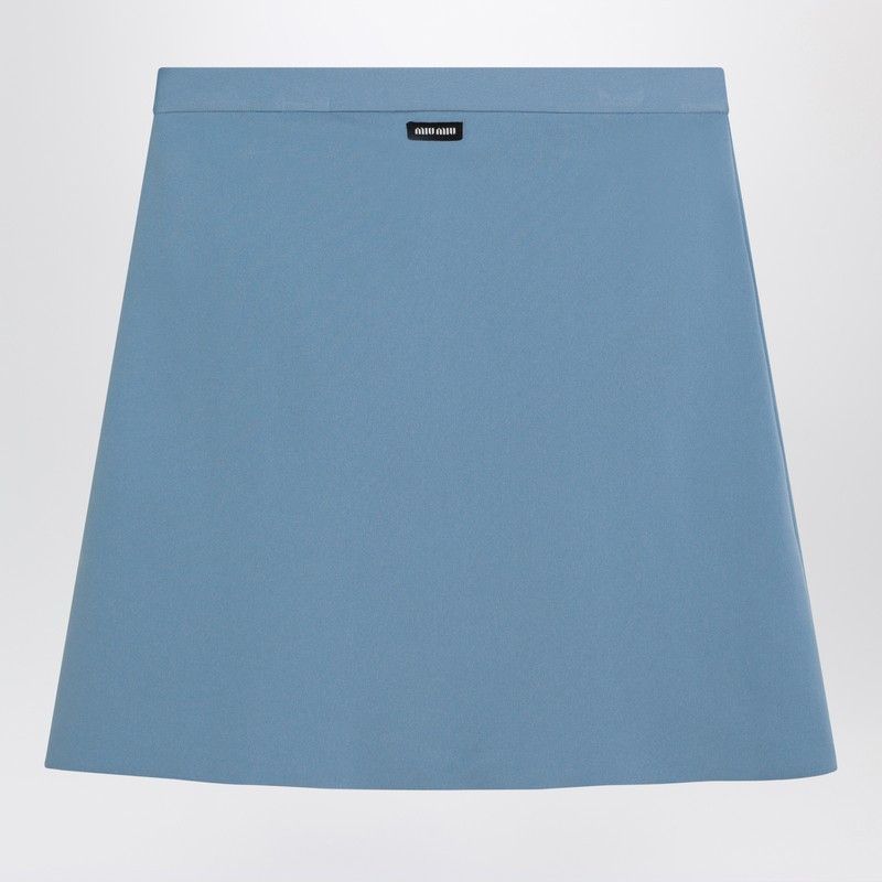 Miu Miu Miu Miu Light Blue Skirt In Technical Yarn Size 27" / US 4 / IT 40 - 2 Thumbnail