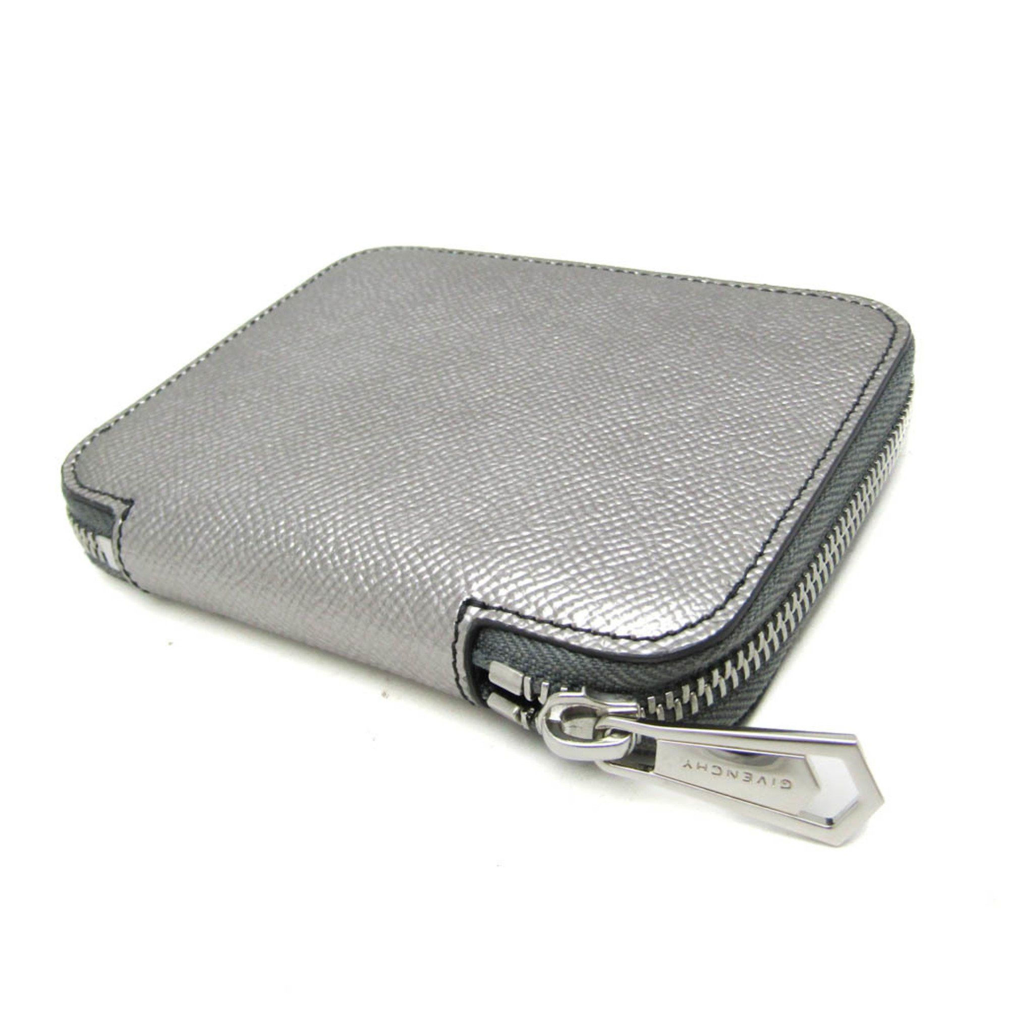 Givenchy Givenchy Round zipper wallet BK606SK134 Women's Leather Middle Wallet (bi-fold) Gunmetal,Silver Size ONE SIZE - 3 Thumbnail
