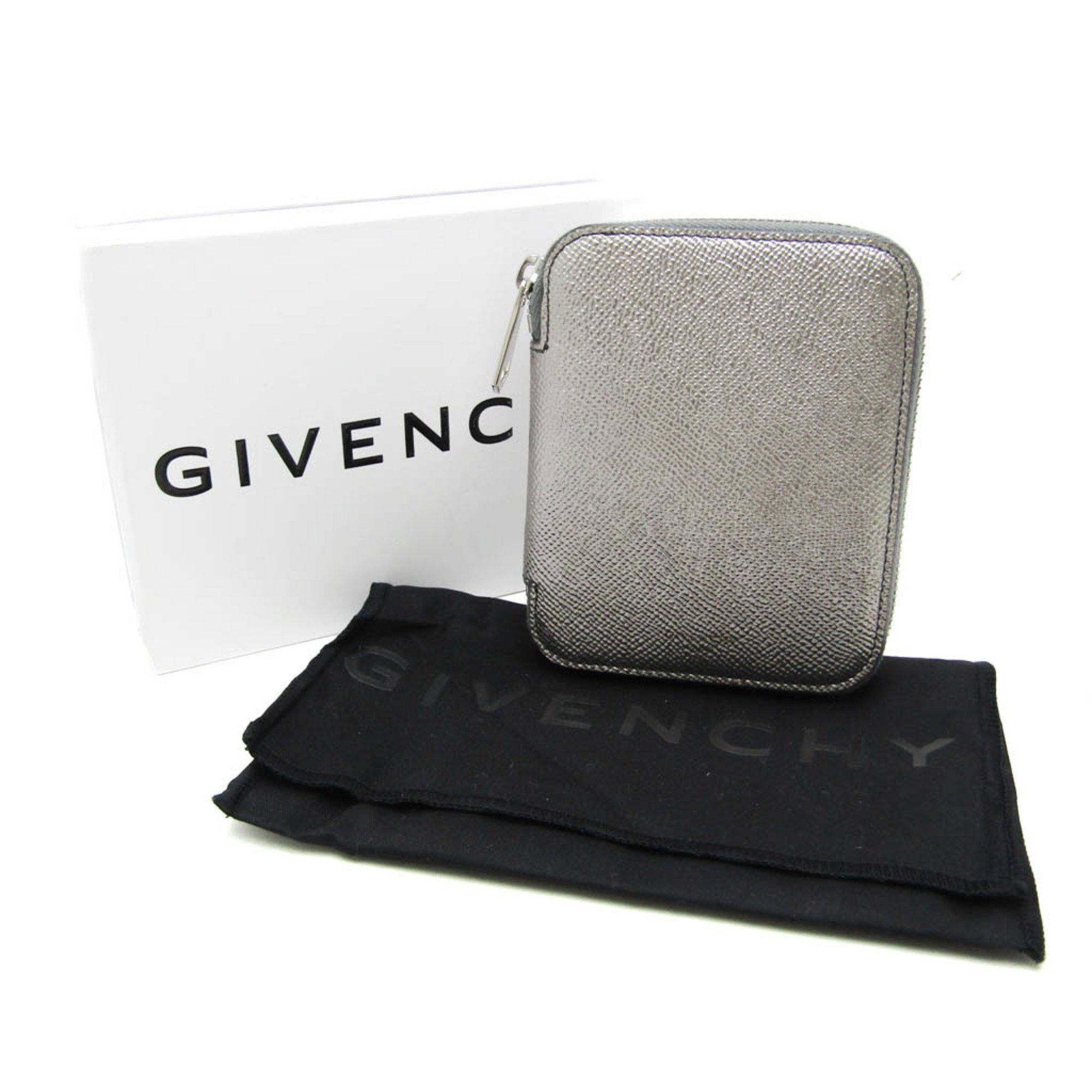 Givenchy Givenchy Round zipper wallet BK606SK134 Women's Leather Middle Wallet (bi-fold) Gunmetal,Silver Size ONE SIZE - 2 Thumbnail