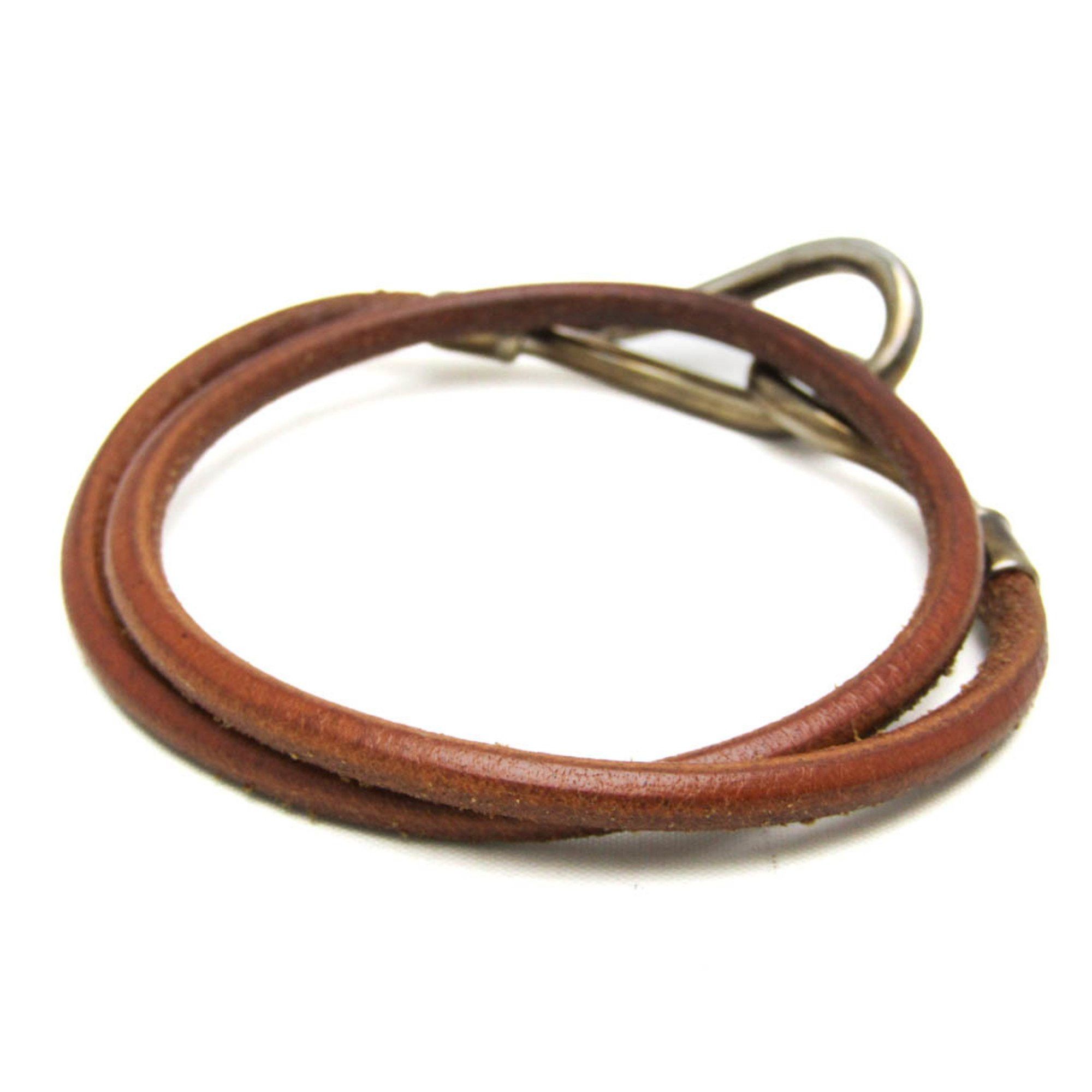 Hermes Hermes Jumbo Choker Leather,Metal Bangle Brown,Silver Size ONE SIZE - 2 Thumbnail