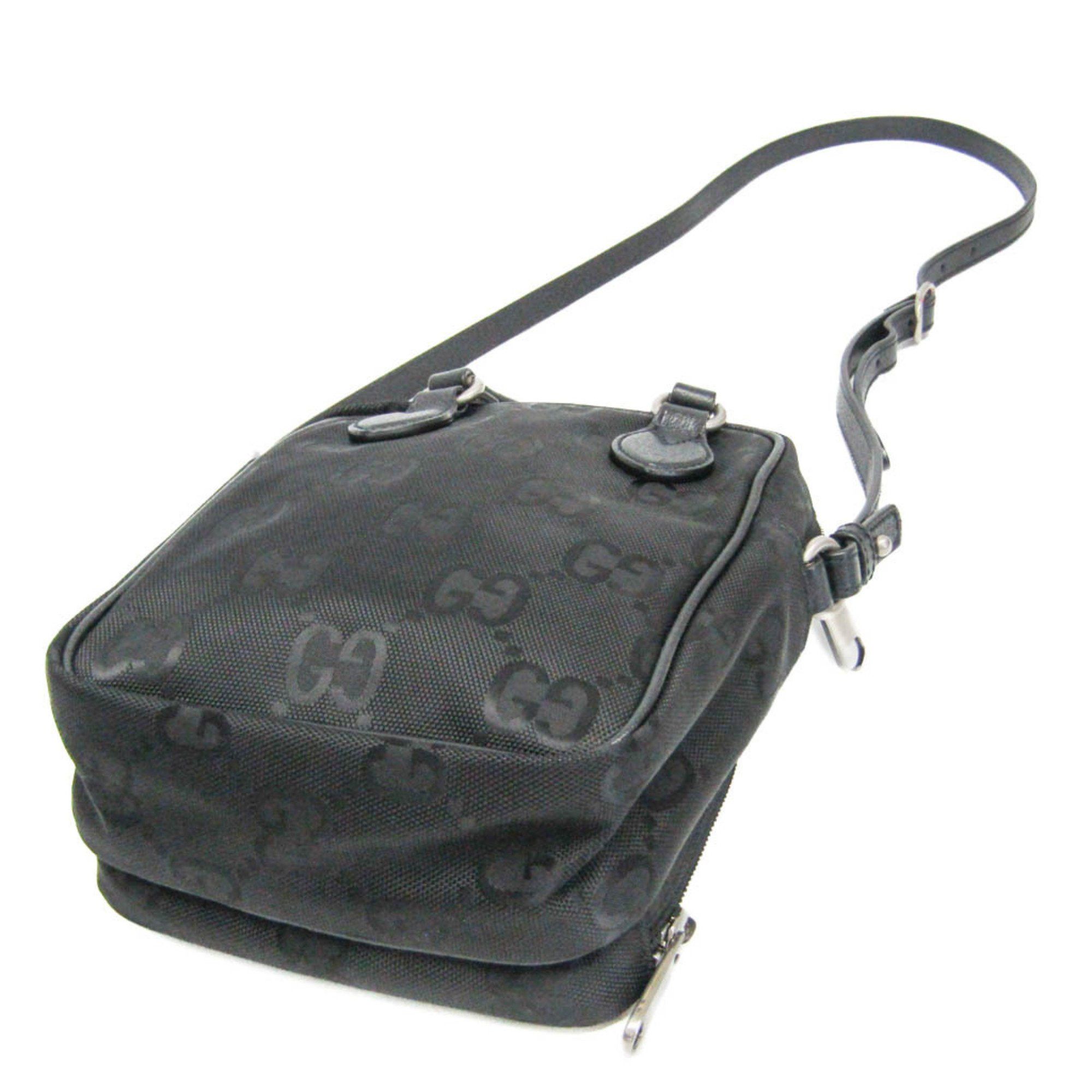 Gucci Gucci GG Nylon Off The Grid 625850 Women,Men Nylon,Leather Shoulder Bag Black Size ONE SIZE - 2 Thumbnail