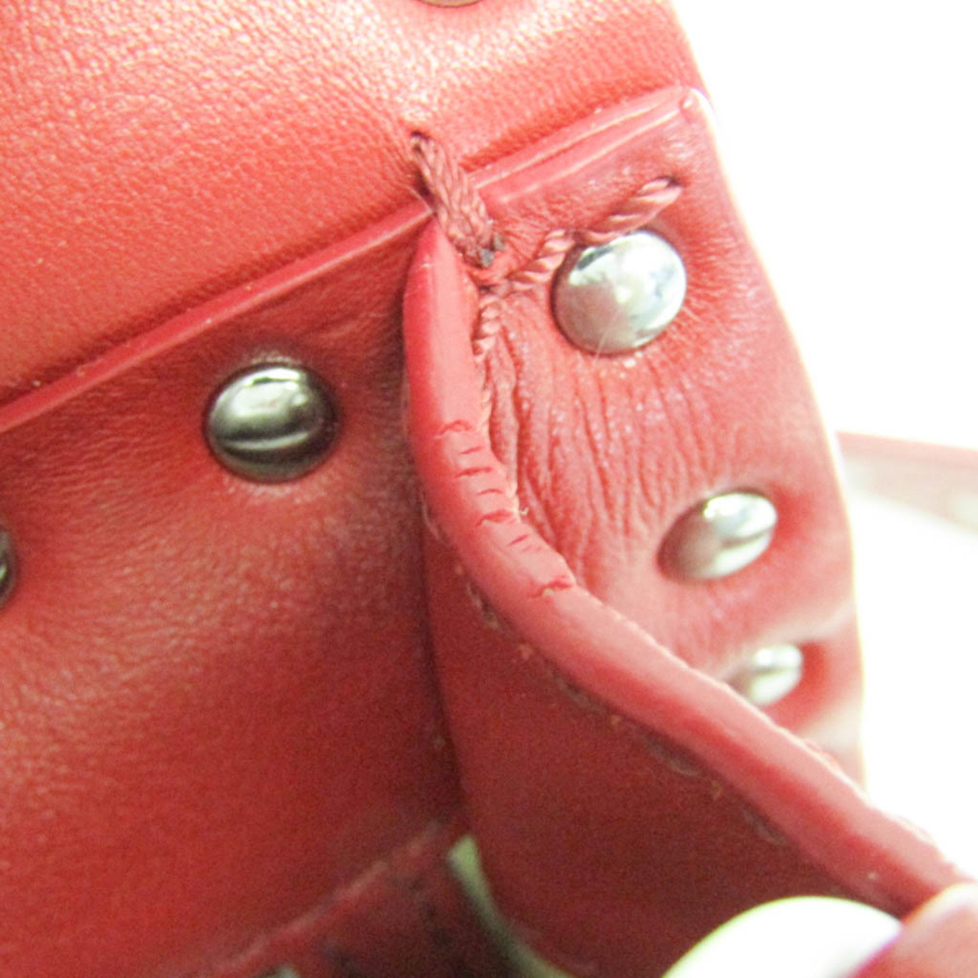 Valentino Valentino Garavani Spike Lockstuds Single Handle Bag PW2B0094YDW Women's Leather Handbag,Shoulder Bag Red Color,White Size ONE SIZE - 15 Thumbnail