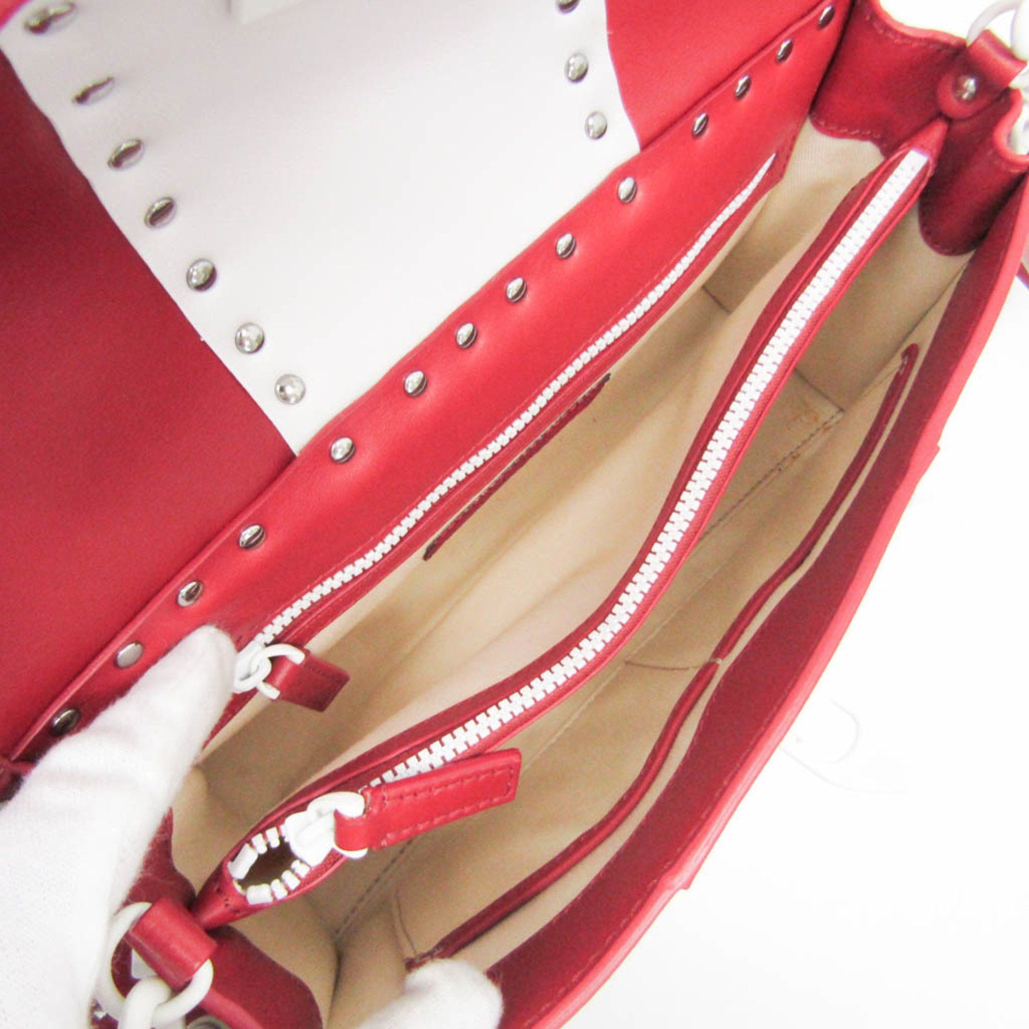 Valentino Valentino Garavani Spike Lockstuds Single Handle Bag PW2B0094YDW Women's Leather Handbag,Shoulder Bag Red Color,White Size ONE SIZE - 4 Thumbnail