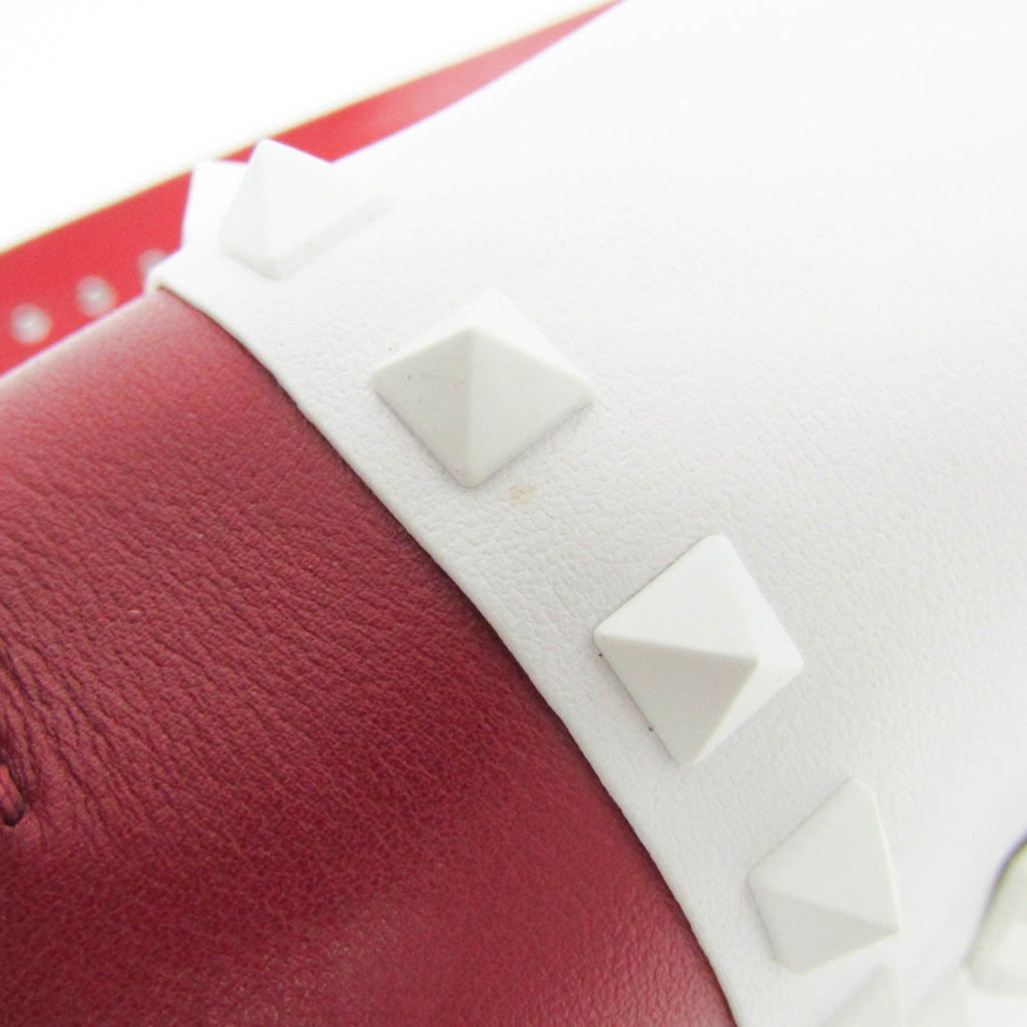 Valentino Valentino Garavani Spike Lockstuds Single Handle Bag PW2B0094YDW Women's Leather Handbag,Shoulder Bag Red Color,White Size ONE SIZE - 9 Thumbnail