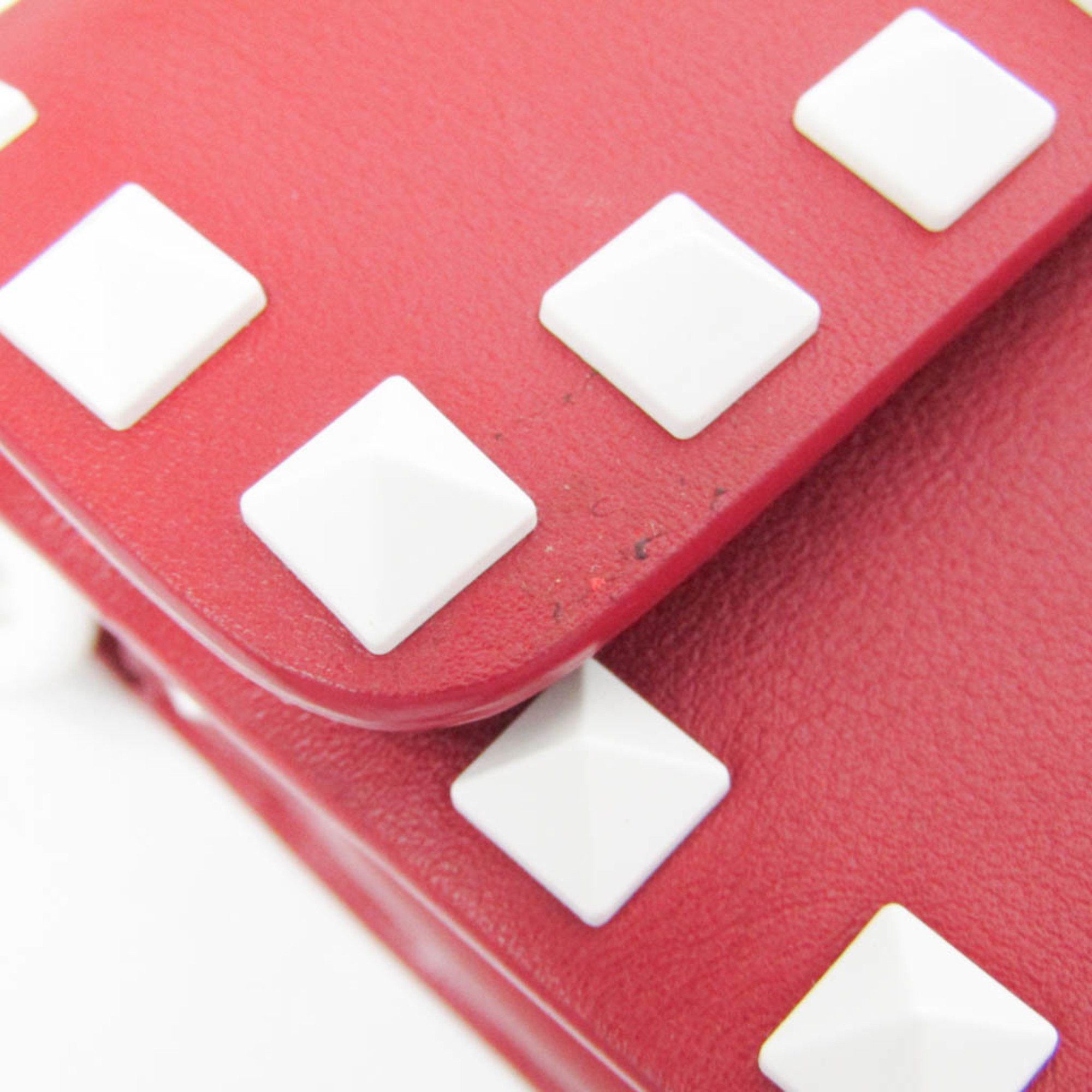 Valentino Valentino Garavani Spike Lockstuds Single Handle Bag PW2B0094YDW Women's Leather Handbag,Shoulder Bag Red Color,White Size ONE SIZE - 12 Thumbnail