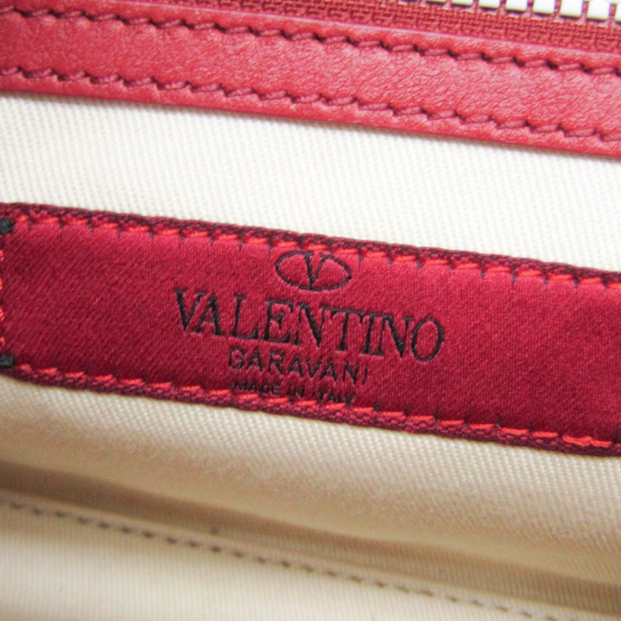 Valentino Valentino Garavani Spike Lockstuds Single Handle Bag PW2B0094YDW Women's Leather Handbag,Shoulder Bag Red Color,White Size ONE SIZE - 16 Thumbnail