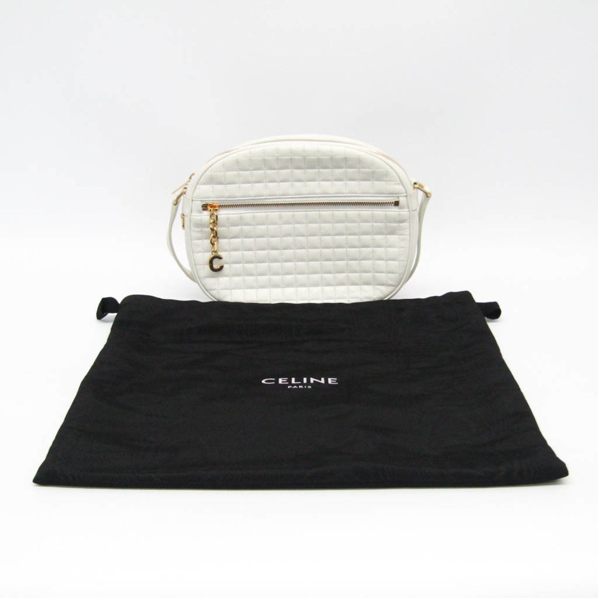 Celine Celine C Charm Medium Camera Bag 188353BFH Women's Leather Shoulder Bag White Size ONE SIZE - 4 Thumbnail
