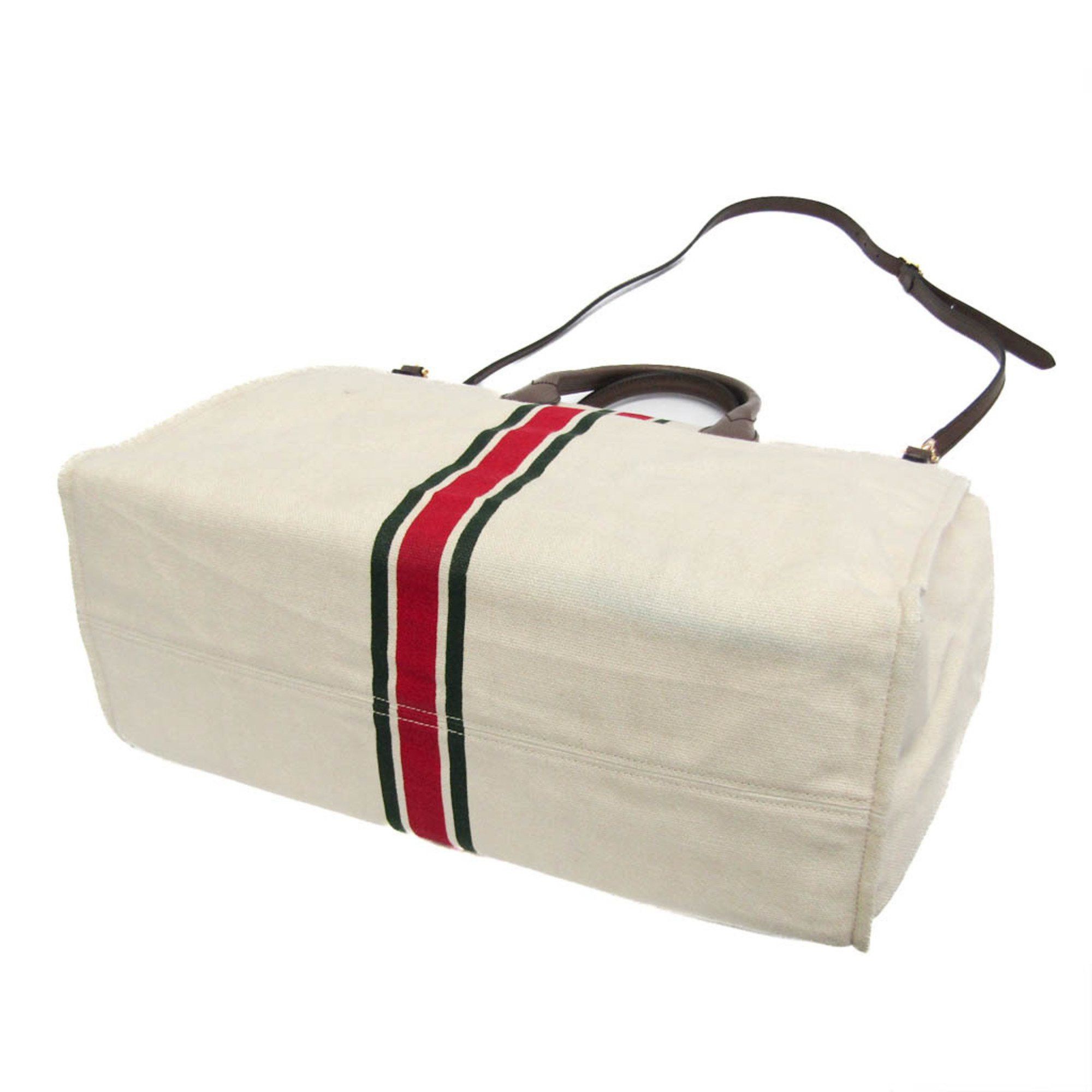 Gucci Gucci Sherry Line Interlocking G 658876 Men,Women Canvas,Leather Shoulder Bag,Tote Bag Off-white Size ONE SIZE - 2 Thumbnail