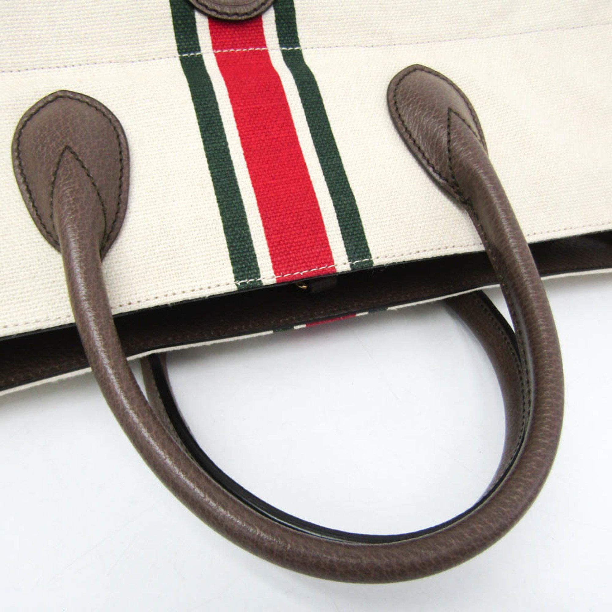 Gucci Gucci Sherry Line Interlocking G 658876 Men,Women Canvas,Leather Shoulder Bag,Tote Bag Off-white Size ONE SIZE - 10 Thumbnail