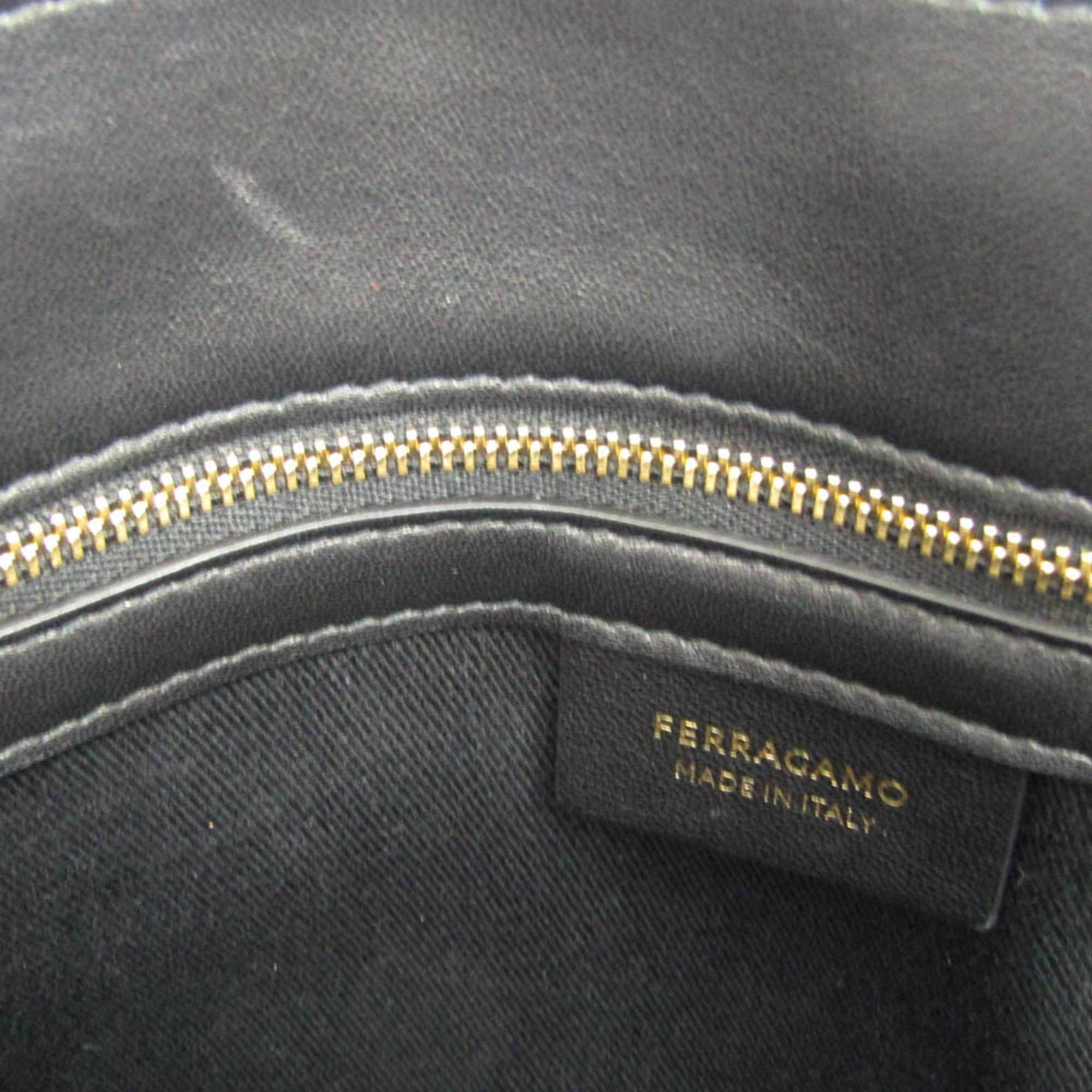 Salvatore Ferragamo Salvatore Ferragamo GG-213985 Men,Women Canvas Tote Bag Black Size ONE SIZE - 11 Thumbnail
