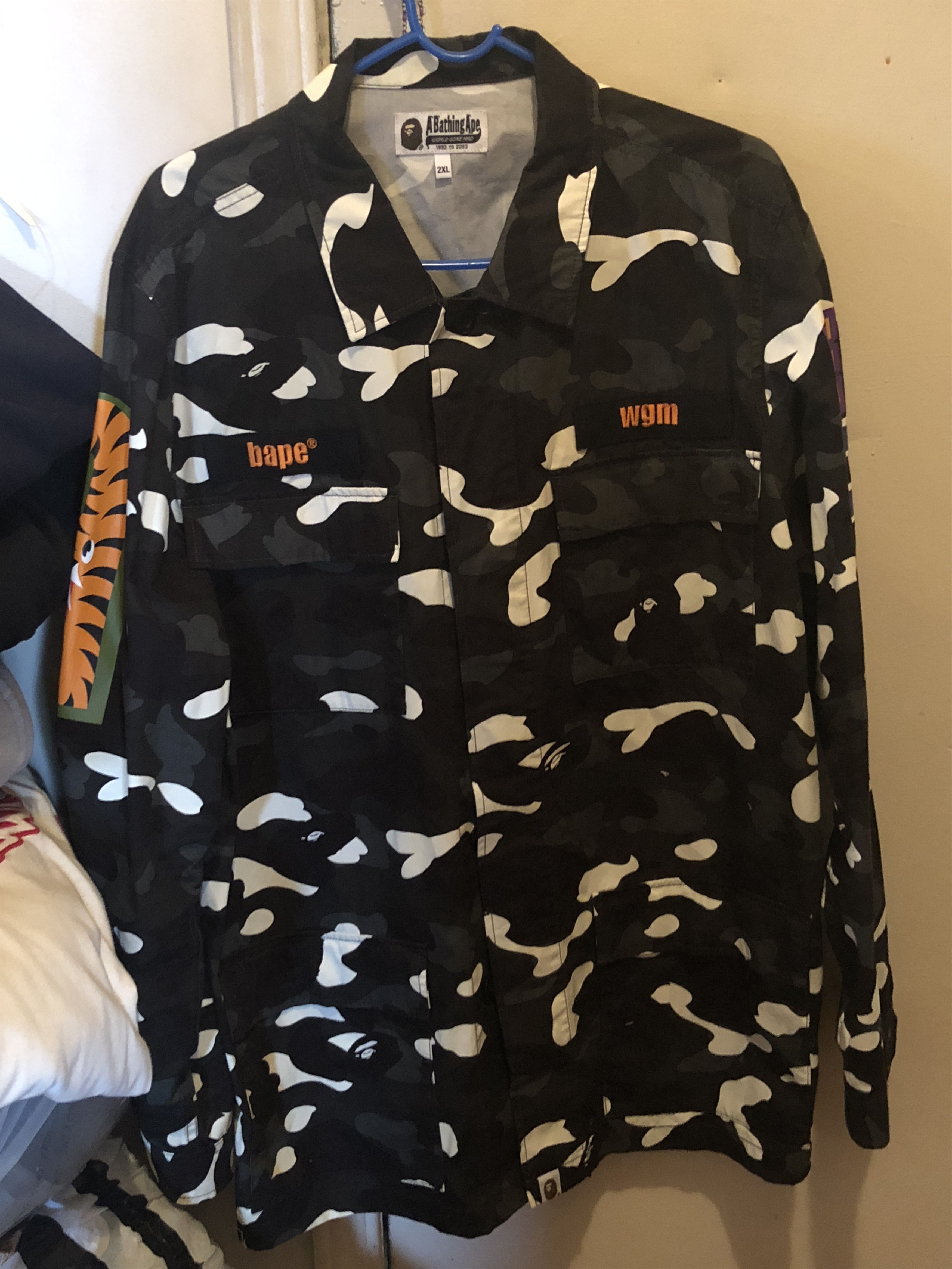 Bape Bape City Camo Shark Army Shirt Black | Grailed