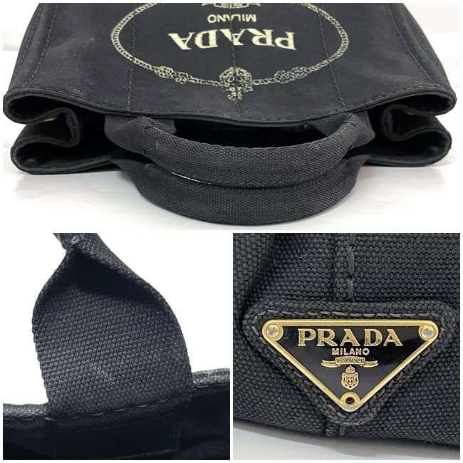 Prada PRADA Tote Bag Black Cotton Size ONE SIZE - 3 Thumbnail
