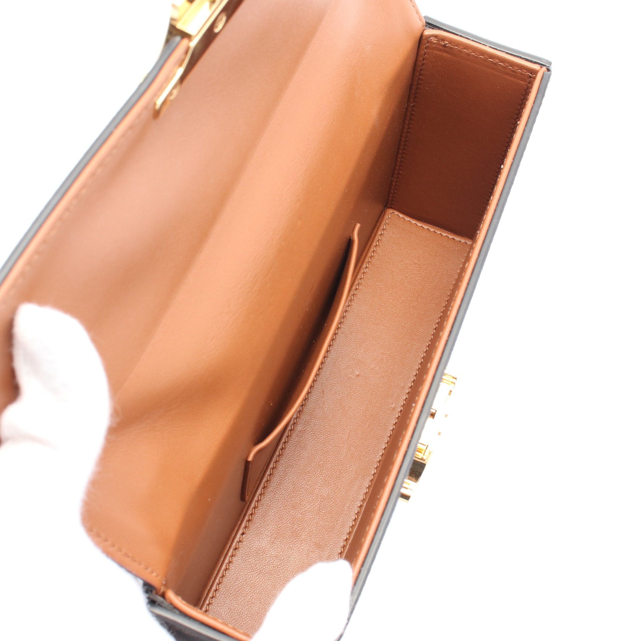 Celine Celine Box Triomphe Handbag Leather Dark Brown Size ONE SIZE - 3 Thumbnail