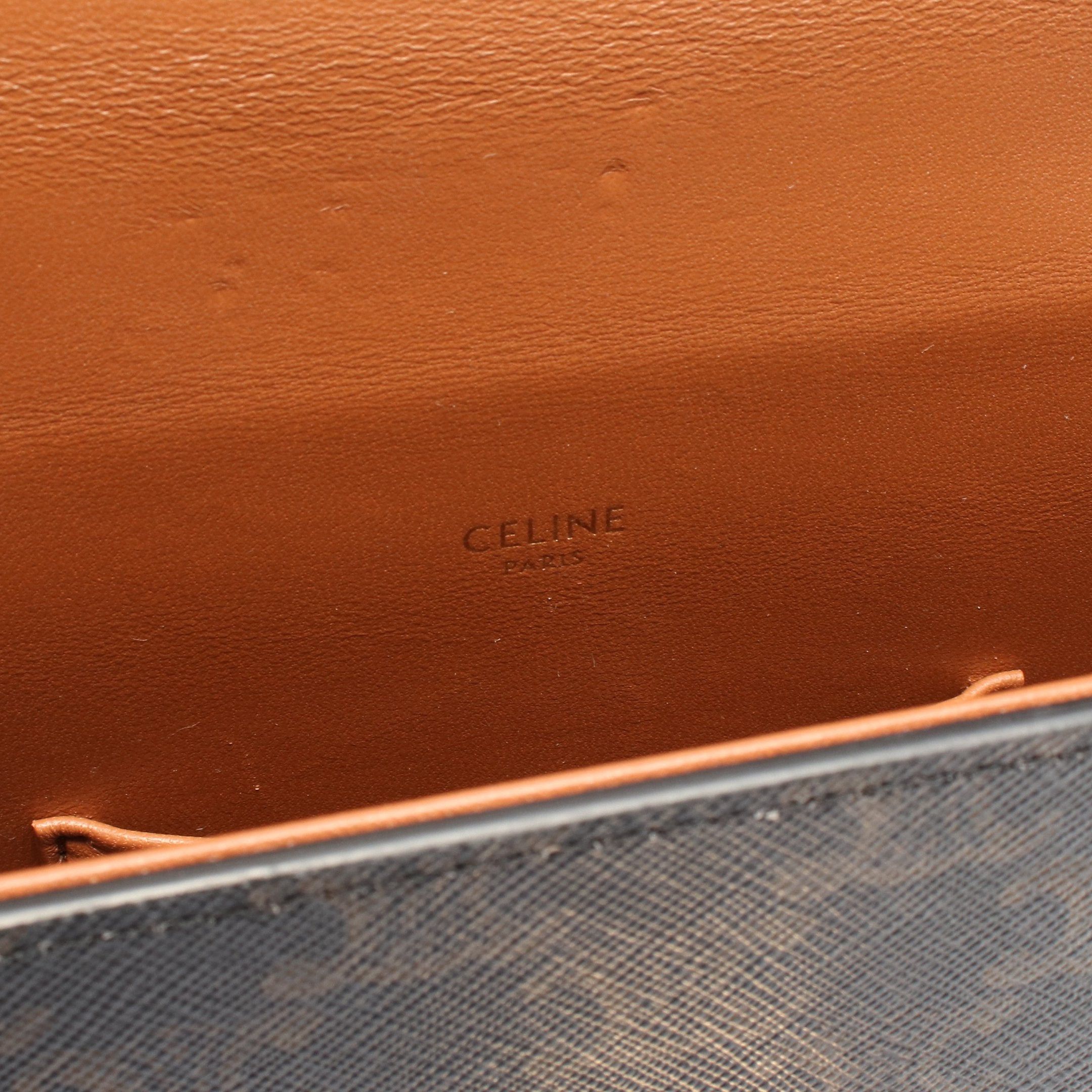 Celine Celine Box Triomphe Handbag Leather Dark Brown Size ONE SIZE - 4 Thumbnail