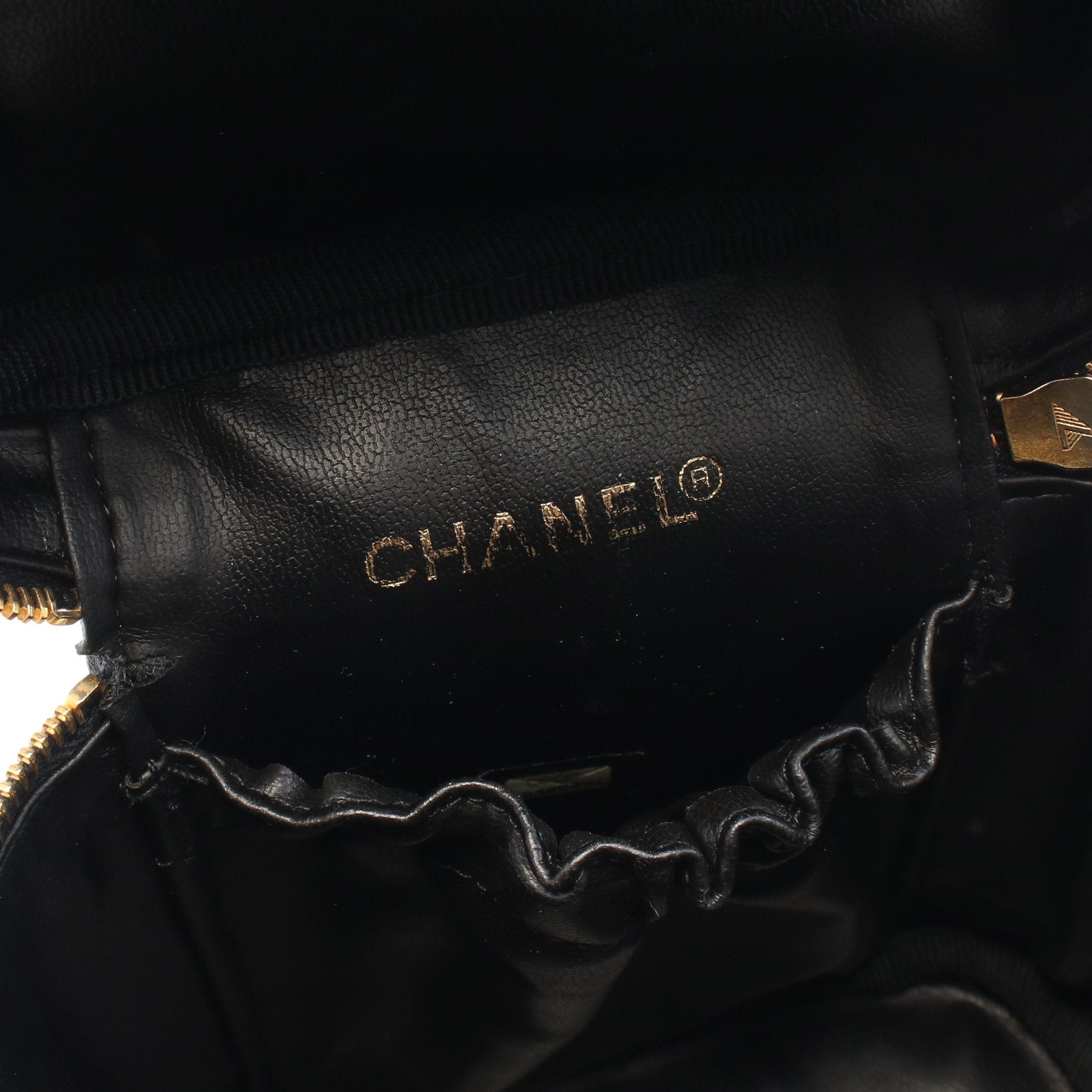 Chanel Chanel Coco Mark Handbag Vanity Bag Caviar Skin Black Gold Hardware Size ONE SIZE - 4 Thumbnail
