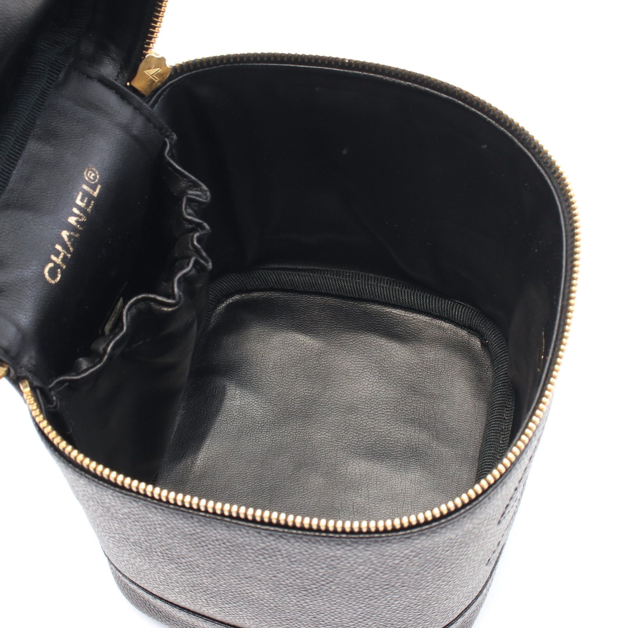 Chanel Chanel Coco Mark Handbag Vanity Bag Caviar Skin Black Gold Hardware Size ONE SIZE - 3 Thumbnail