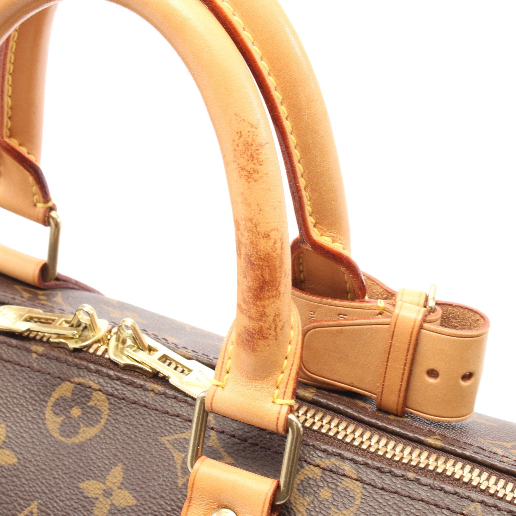 Louis Vuitton Louis Vuitton Keepall 45 Monogram Boston Bag Leather Brown Size ONE SIZE - 6 Thumbnail