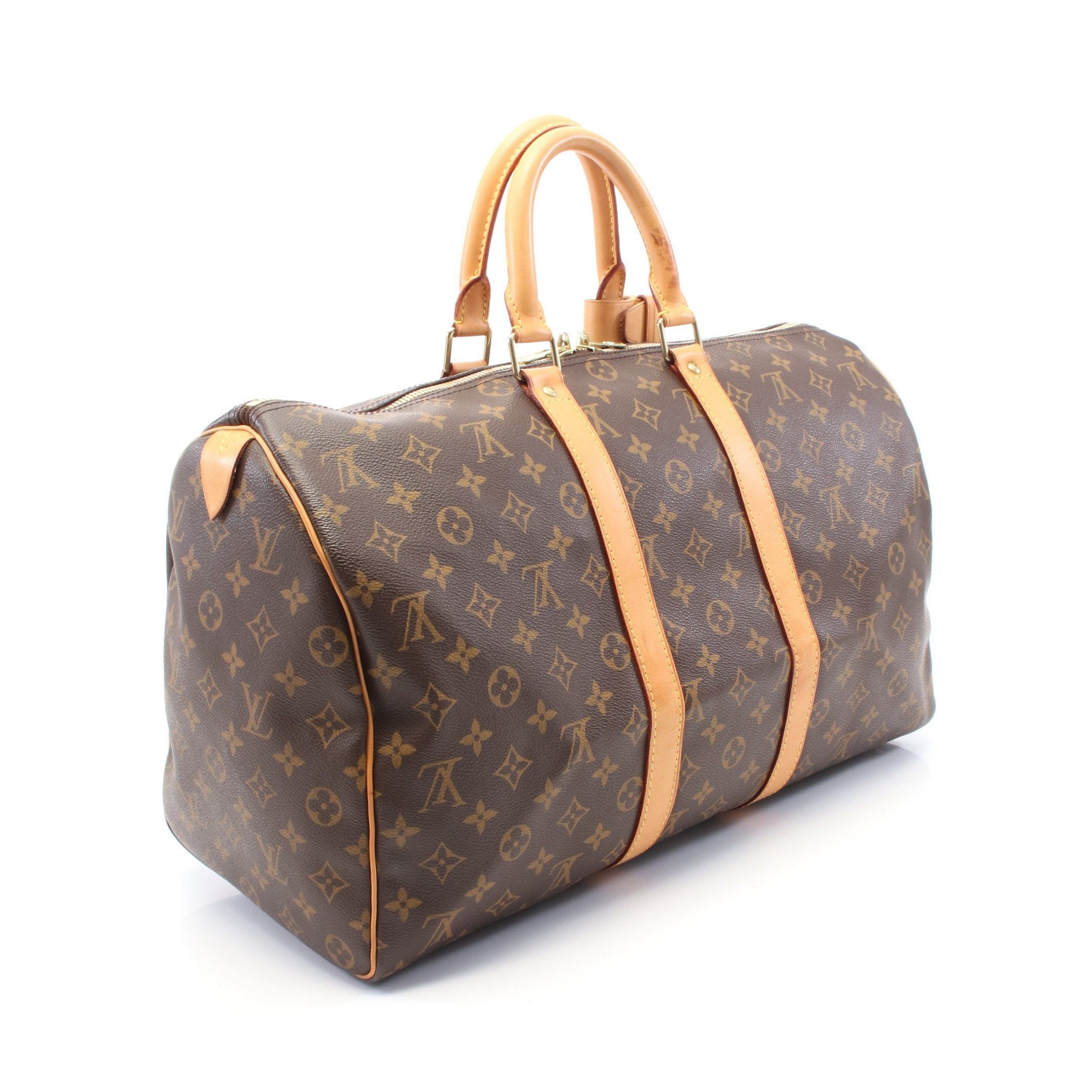 Louis Vuitton Louis Vuitton Keepall 45 Monogram Boston Bag Leather Brown Size ONE SIZE - 2 Thumbnail