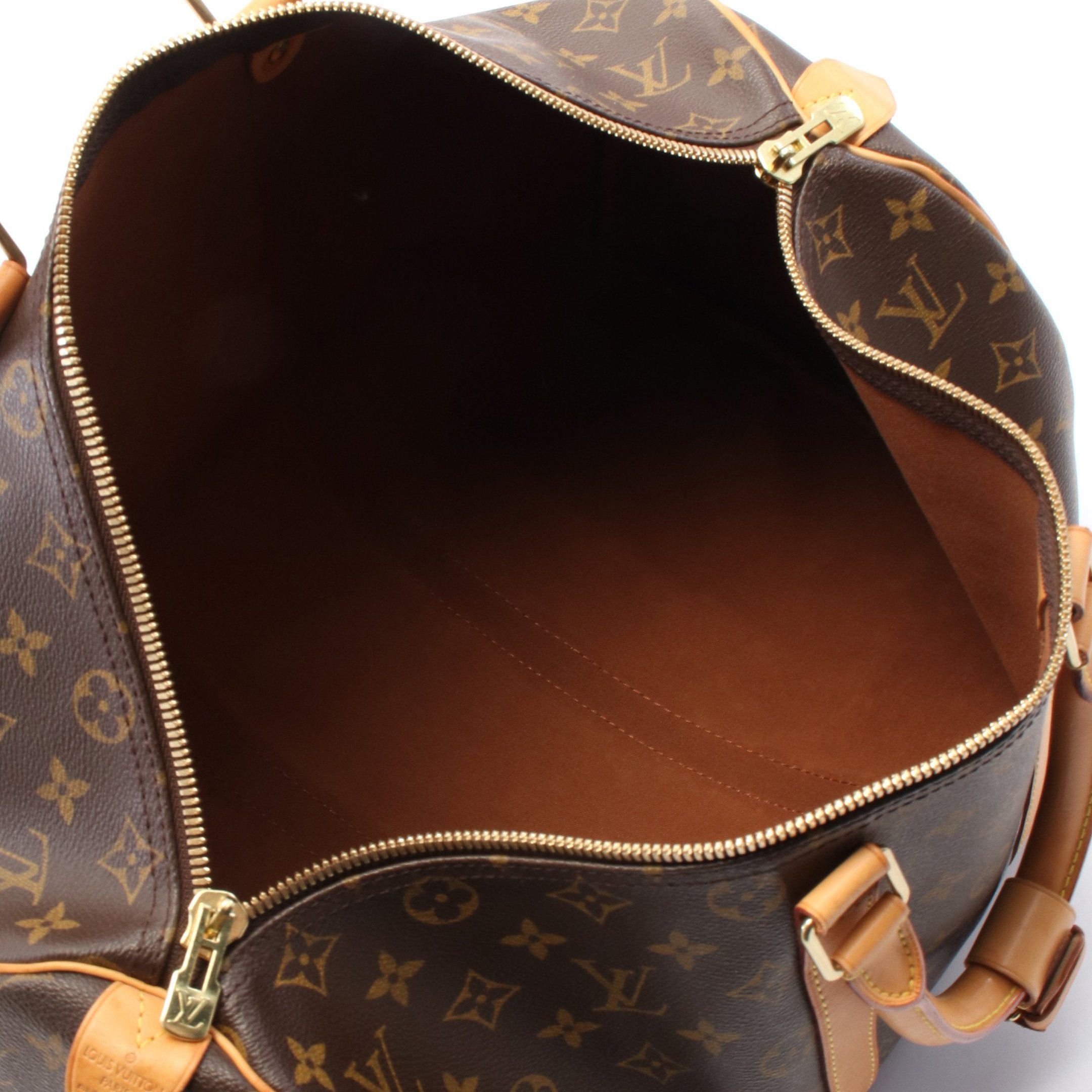 Louis Vuitton Louis Vuitton Keepall 45 Monogram Boston Bag Leather Brown Size ONE SIZE - 3 Thumbnail