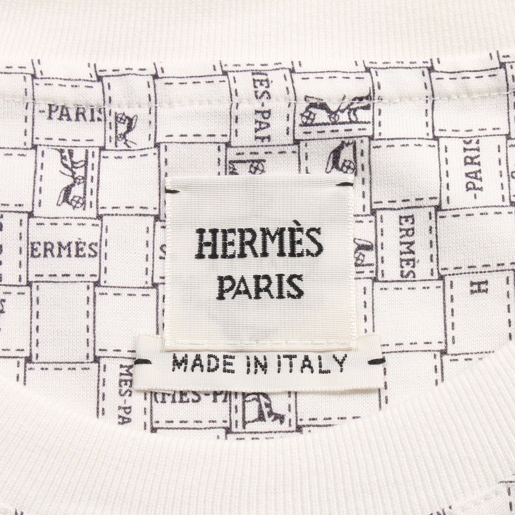 Hermes Hermes Micro T-Shirt Bolduc Check Cotton White Size ONE SIZE - 3 Thumbnail